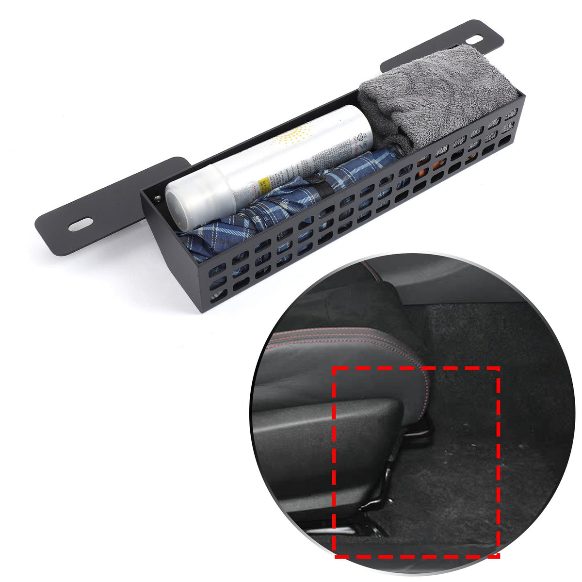 Aluminum Passenger Side Seat Storage Basket For Subaru Crosstrek GU 2024+ US 15