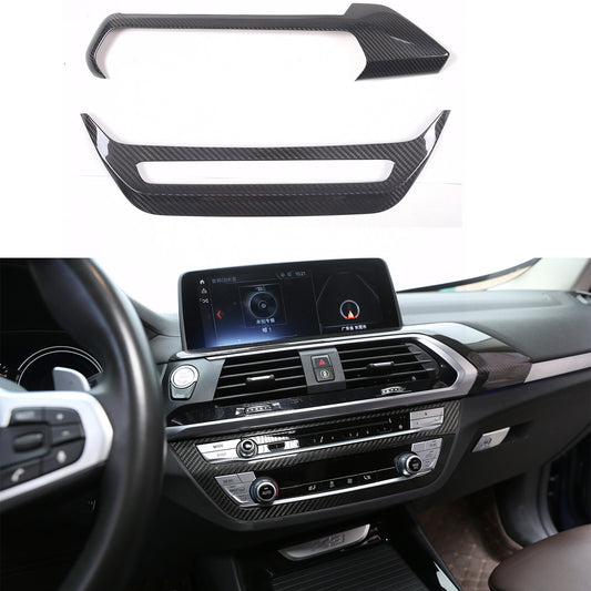 Real Carbon Fiber Center Air Vent Switch Trim Set For BMW X3 G01 X4 G02 22-24 1