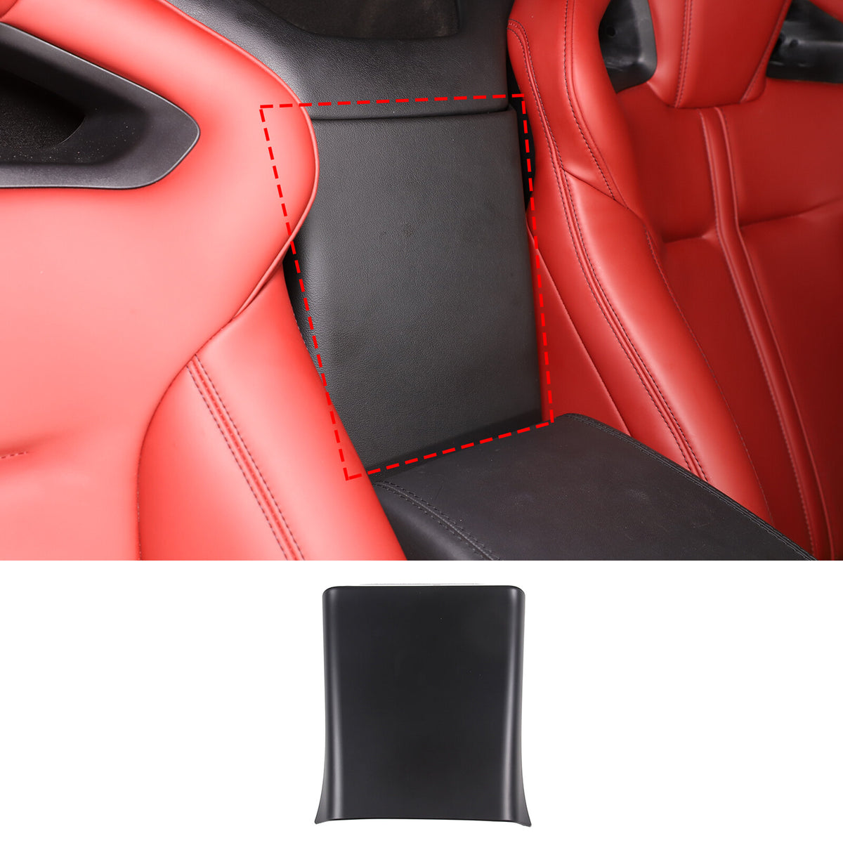 Matte Black ABS Center Conosle Back Trim Cover For Jaguar F-TYPE Coupe 2013-2024 5