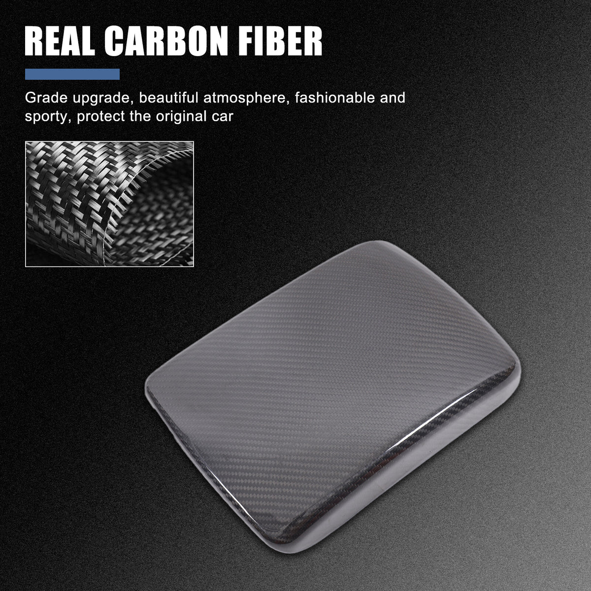 Real Carbon Fiber Center Armrest Storage Box Cover Trim For Subaru WRX VB 22-24 23