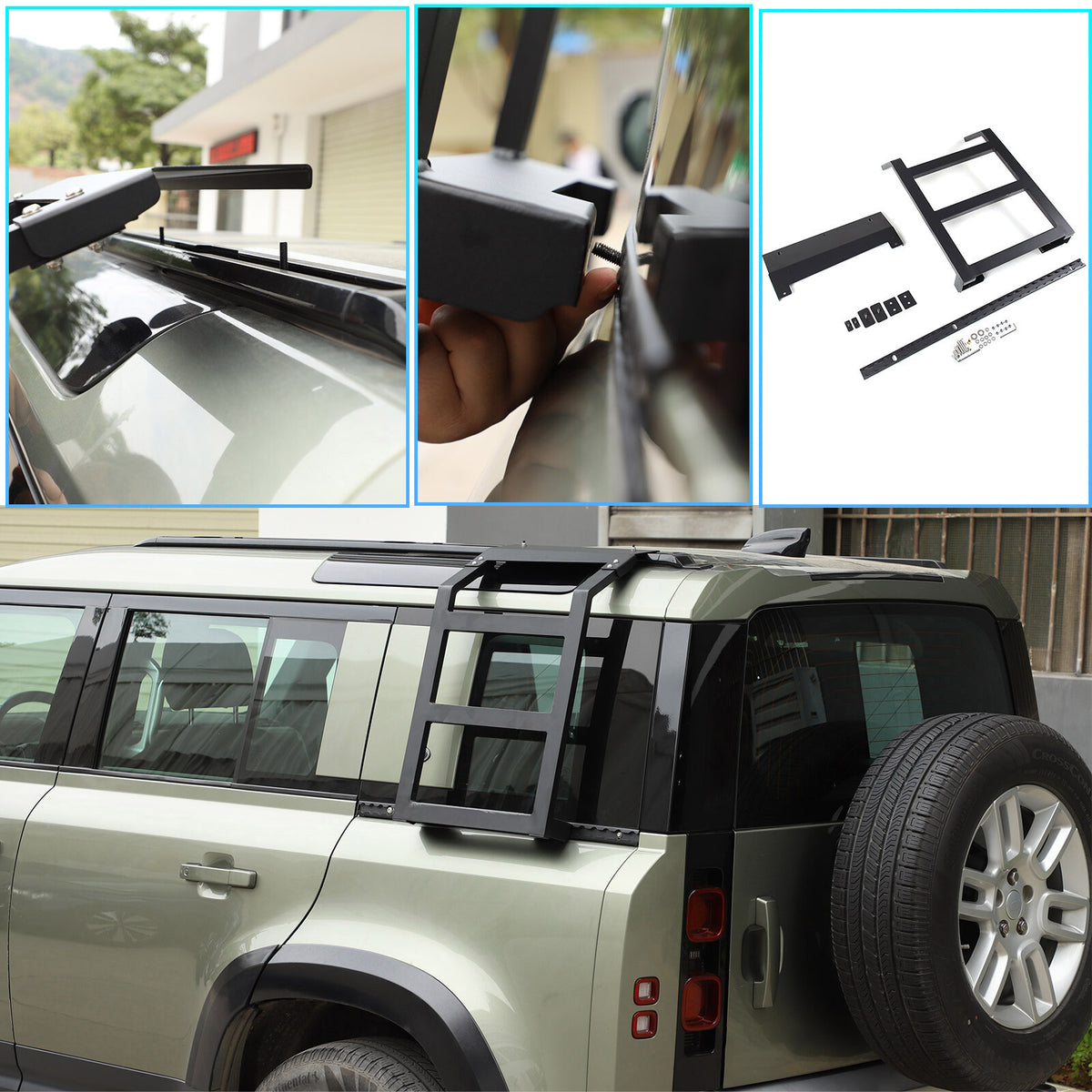 Back Rear Roof Ladder Tailgate Passanger Side Rack For Land Rover Defender 20-24 1