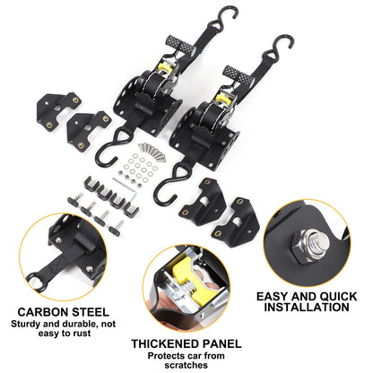 Retractable Truck Bed Tie-Down Ratchet Straps For Toyota Tacoma/Tundra 4