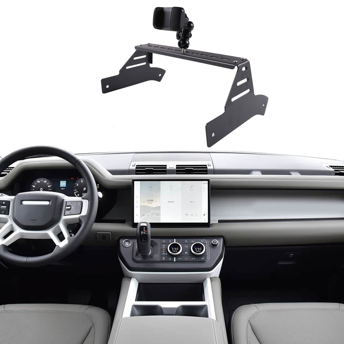 Black Clip Center Console Phone Mount Bracket For Land Rover Defender L663 2020+ 2