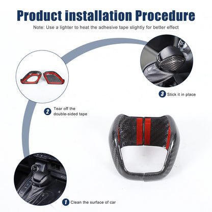 Real Carbon Fiber Center Gear Shift Knob Trim For Toyota Land Cruiser LC250 24+ 17