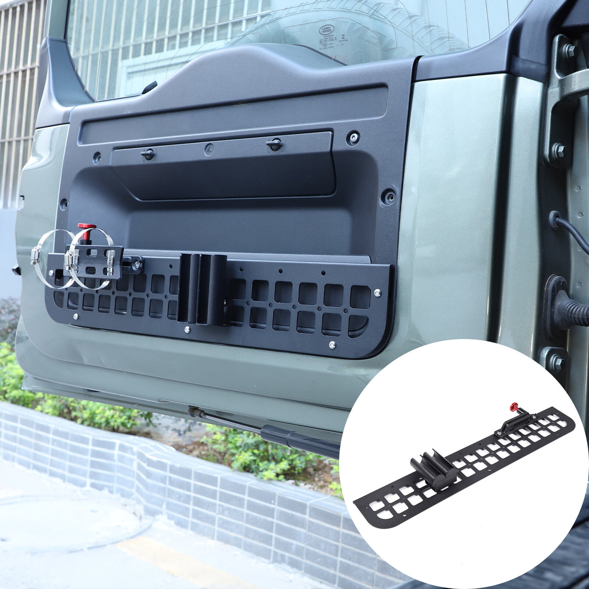 Black Alloy Cargo Box Trunk Rail Tool Mounting Bracket Fits LR Defender 2020-23 7