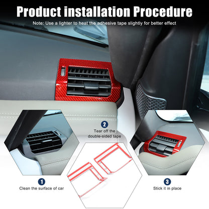Red Real Carbon Fiber Air Vent Outlet Cover Trim For LR Defender L663 2020-24 14