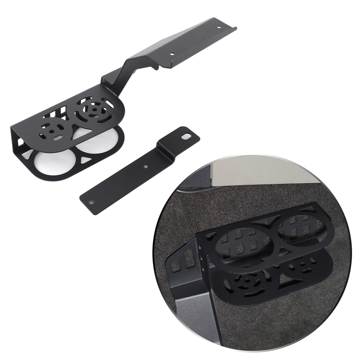 Black Aluminum Passenger Side Seat Cup Holder Bracket For Hummer H2 2003-2009 20
