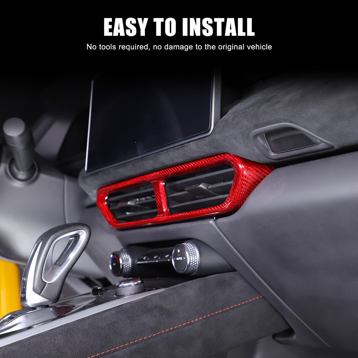 Red Real Carbon Fiber Center Console Air Vent Panel Trim For Lotus EMIRA 2021-25 23