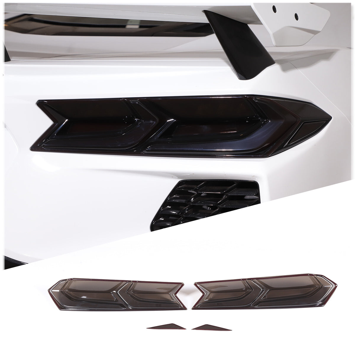 Rear Tail Light Blackouts Lens Taillight Smoked Trim Cover For C8 Corvette 20-26 3