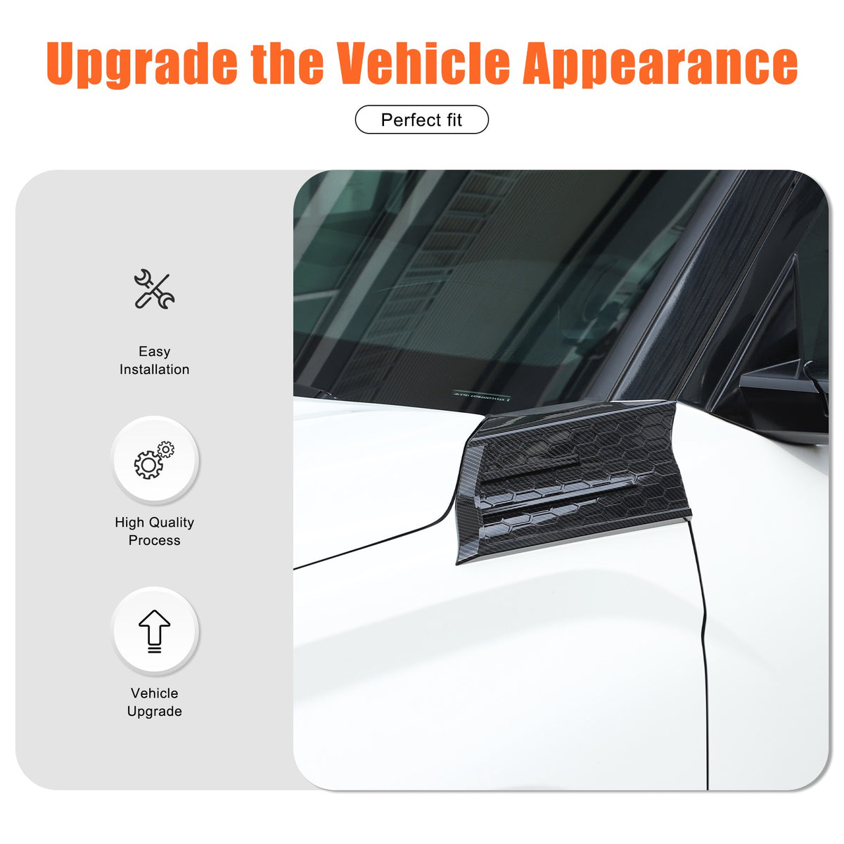 Carbon Fiber Style Fender Upper Decor Cover Trim For Toyota Tundra 2022+ 5