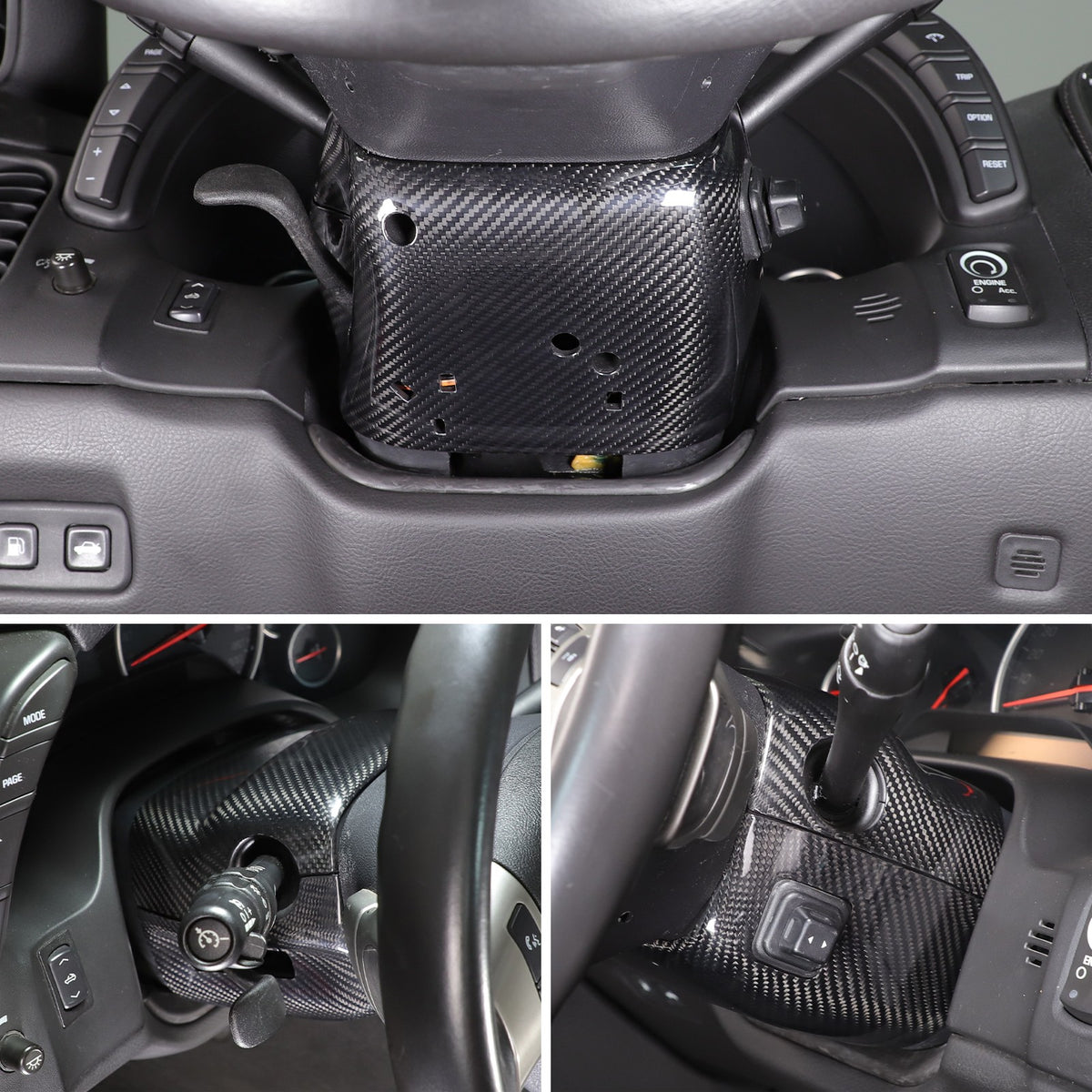Real Dry Carbon Fiber Steering Wheel Base Lower Trim For Corvette C6 2005-2013 14