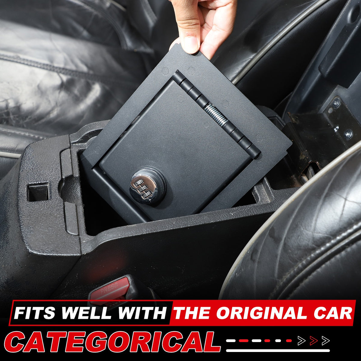 Steel Center Console Safe GUN Storage Lock Box W/ Tray For Hummer H3 2005-2009 5