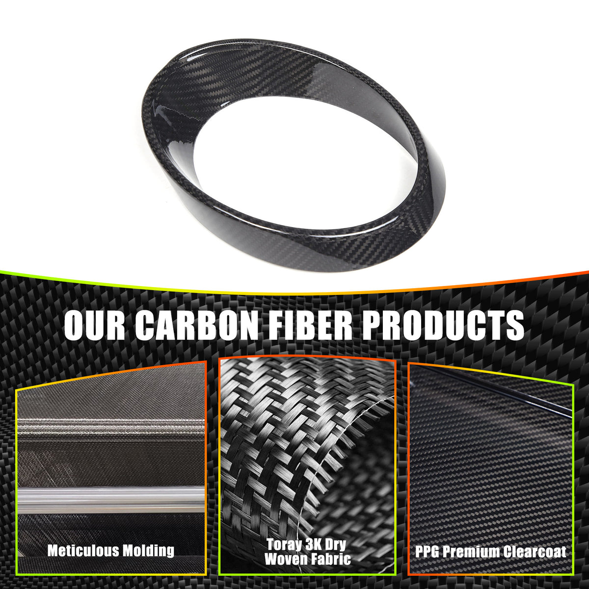 For Ferrari 458/488 11-16 Real Carbon Fiber Center Instrument Panel Trim US 1