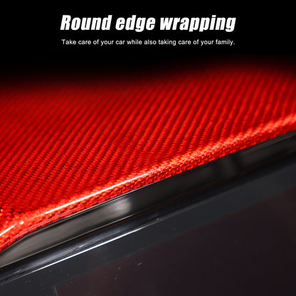 Red Real Carbon Fiber Center Navigation Screen Trim For Subaru Crosstrek GU 24+ 19