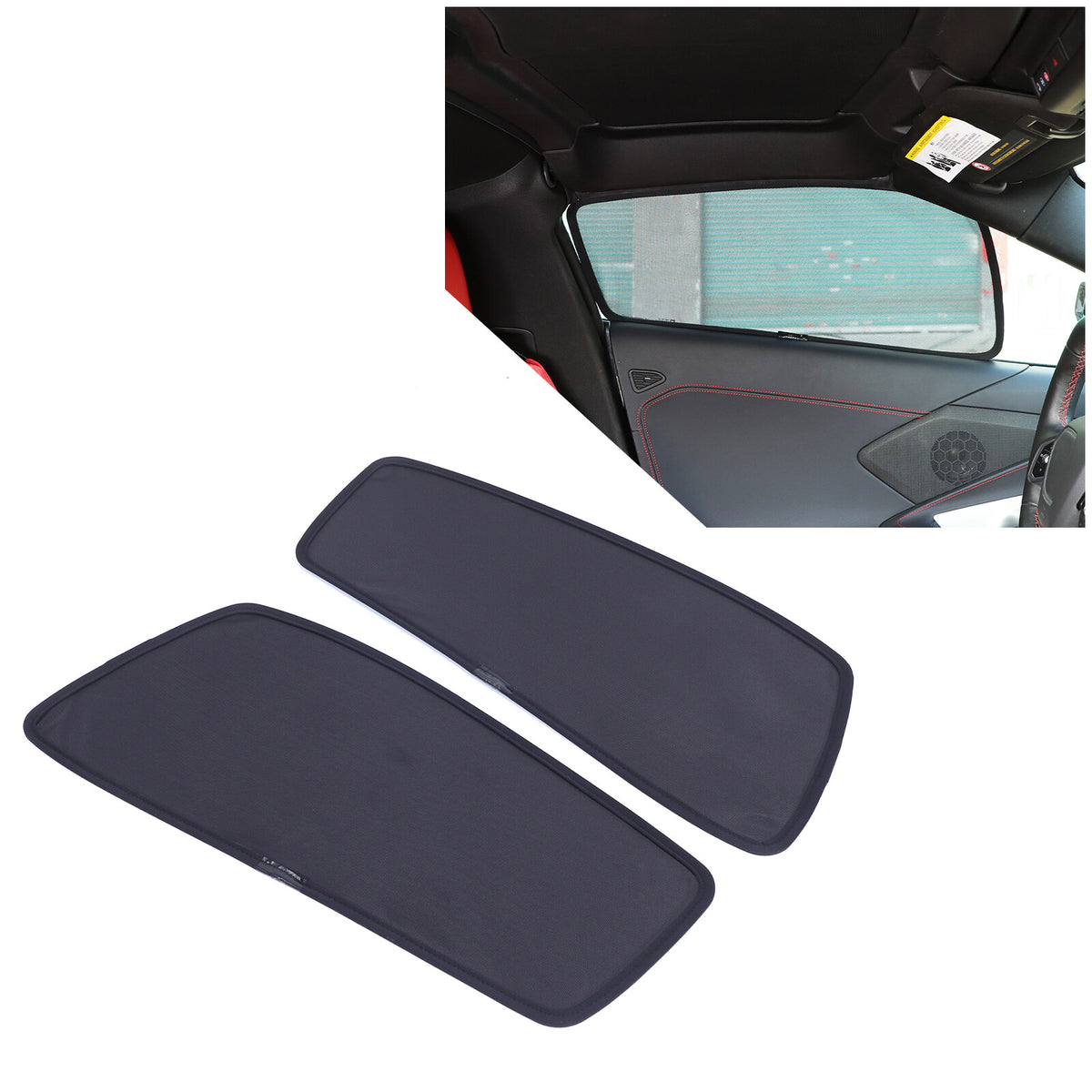 Car Front Window Screen Sun Shade Mesh Cover For Corvette C8 2020-26 US 1