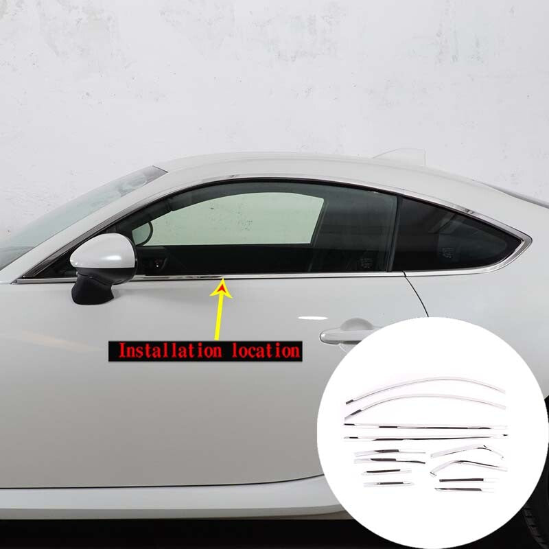 Silver Steel Window Decorate Strip Trim For Subaru BRZ 2022 1