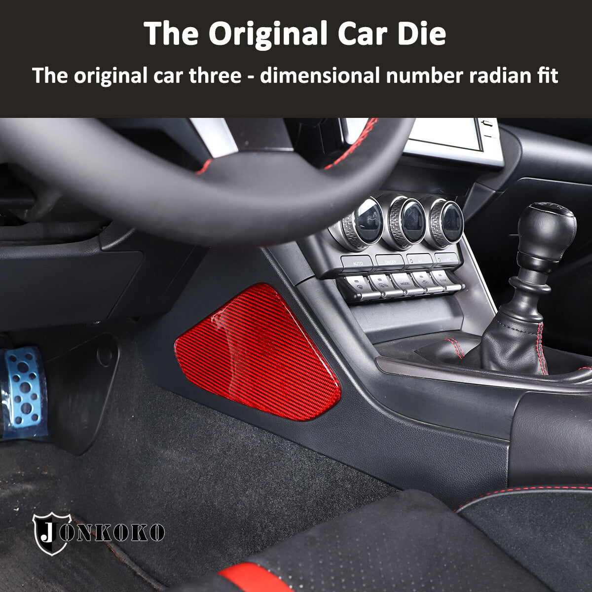 Red Real Carbon Fiber Interior Center Console Trim Set Kit For Subaru BRZ 22+ 49