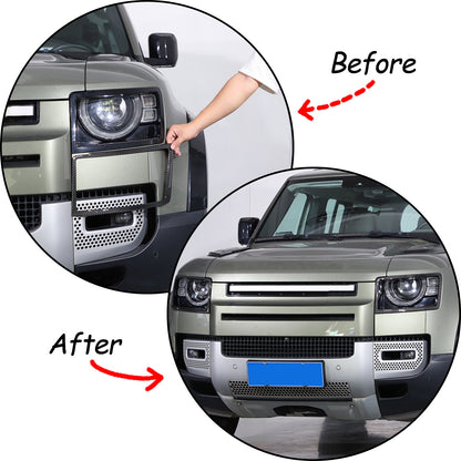 Carbon fiber Front headlight lamp cover Trim For Land Rover Defender 90 110 20+ 18
