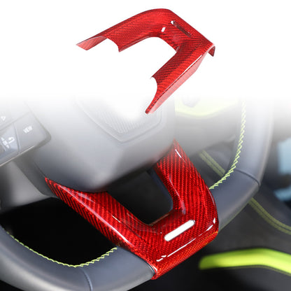 Red Real Carbon Fiber Steering Wheel Trim For Lamborghini Urus/Urus SE 2018-2023 9
