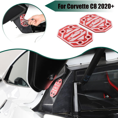 Replacement Red Aluminum Rear Quarter Window Emblem Badge For Corvette C8 20+ US 2