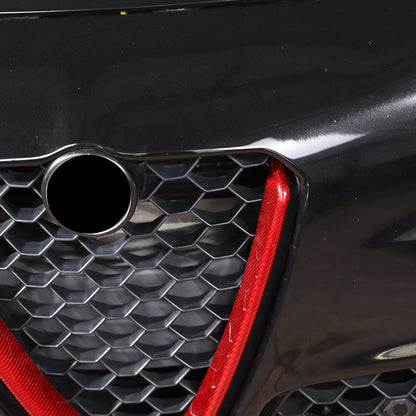Red Real Carbon Fiber Grille V-Shape Trim Frame For Alfa Romeo Giulia 2017+ US 8