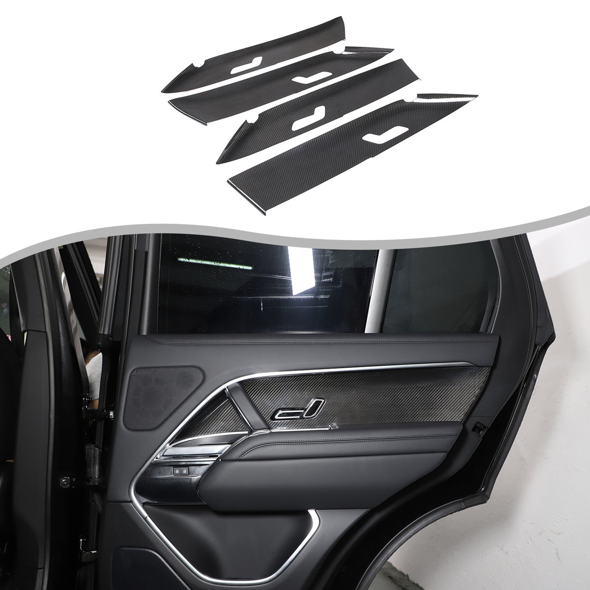 Real Carbon Fiber Interior Door Panel Cover Trim for LR Range Rover Sport 23-24 2