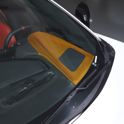 Yellow Carbon Fiber Dash Instrument Cover Trim W/ HUD For Corvette C8 20-25 2