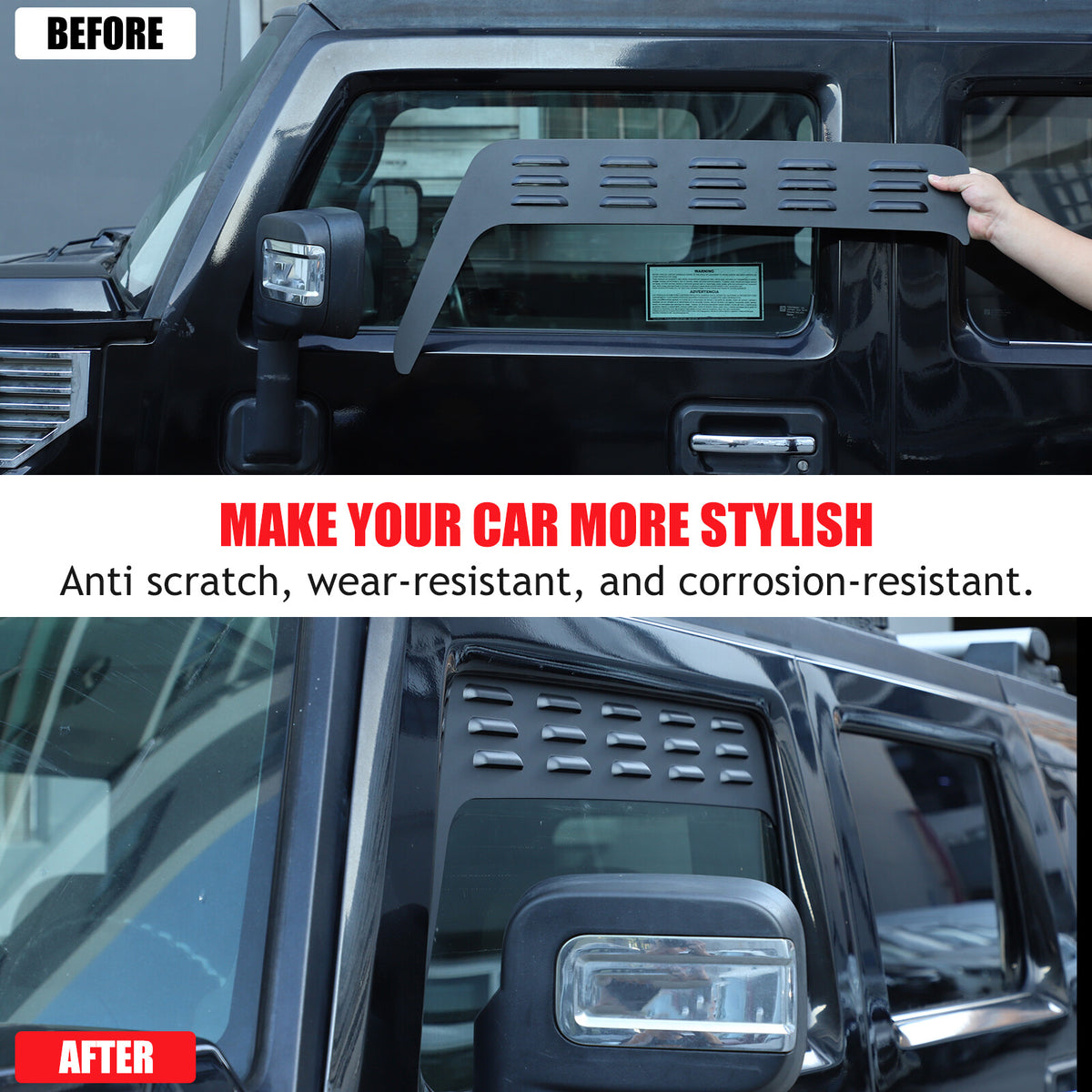 Front Door Window Louver Air Vent Panel Trim Cover For Hummer H2 2003-2009 US 11