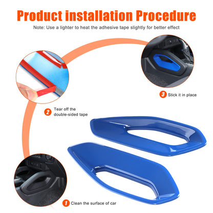 ABS Blue Center Console Side Armrest Frame Trim For Nissan Frontier 2022+ US 6