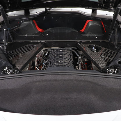 Real Carbon Fiber Engine Bay Tank Panel Cover Frame Trim For Corvette C8 2020-26 - Styles 6-10 18