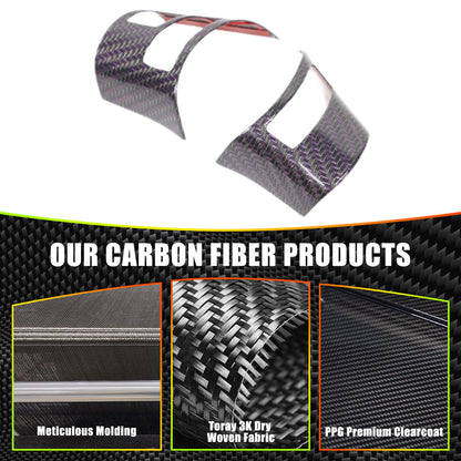 Real Carbon Fiber Steering Wheel Button Cover Trim For Corvette C6 2005-2013 10