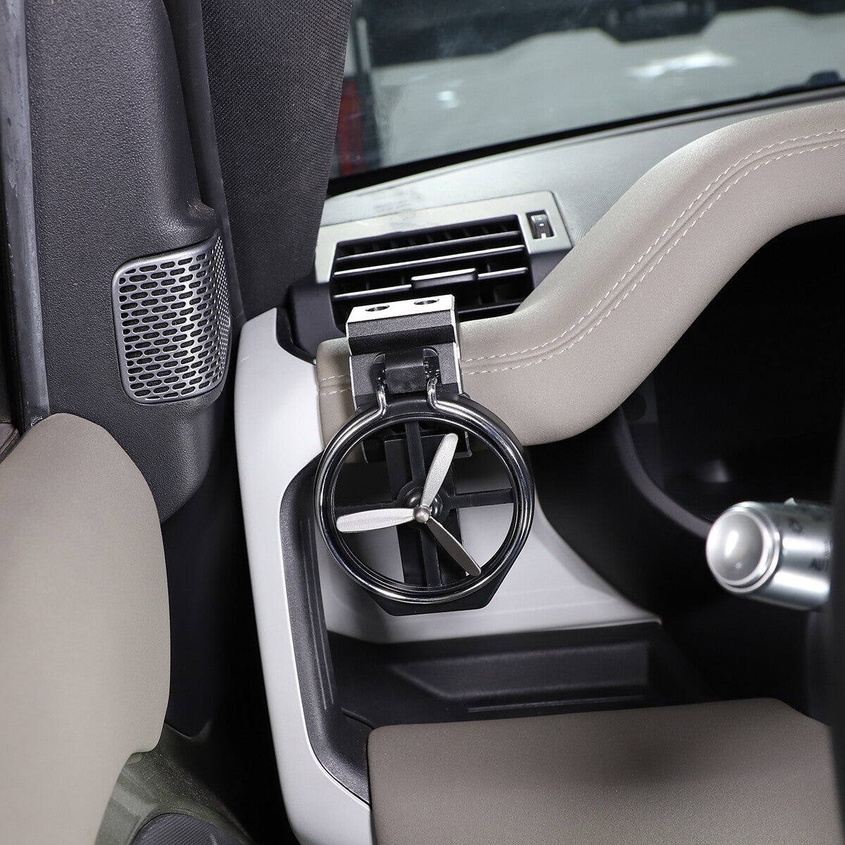 Black Mount Dashboard Alloy Cup Holders Fit For Land Rover Defender 110 20-21 7
