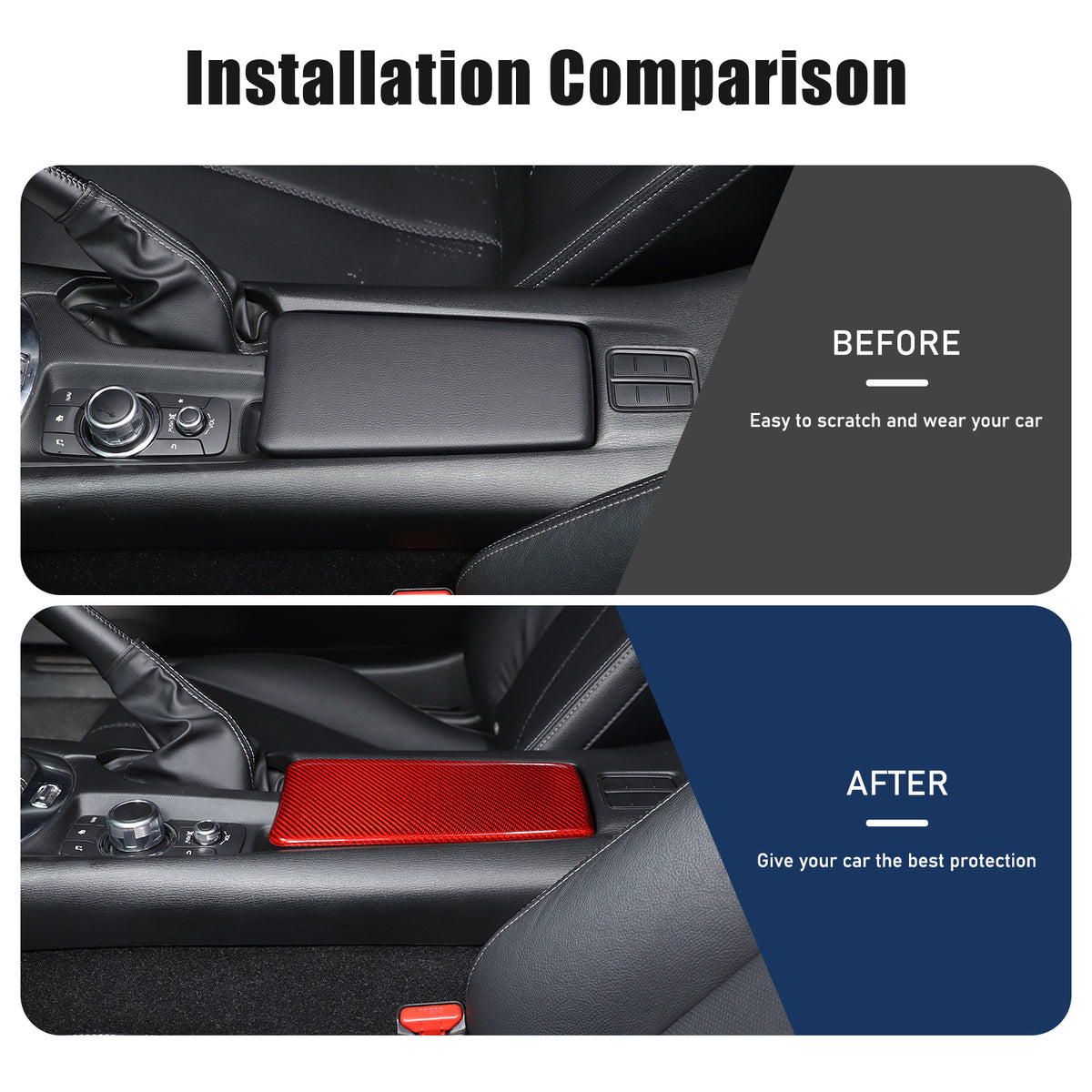 Real Carbon Fiber Center Console Armrest Box Cover Trim For Mazda MX-5 Miata 16+ 15