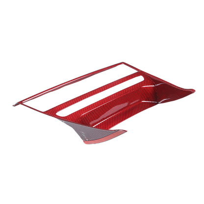 Red Carbon Fiber Interior CD Panel Decor Cover Trim For BMW 8 Series 2019-22 12