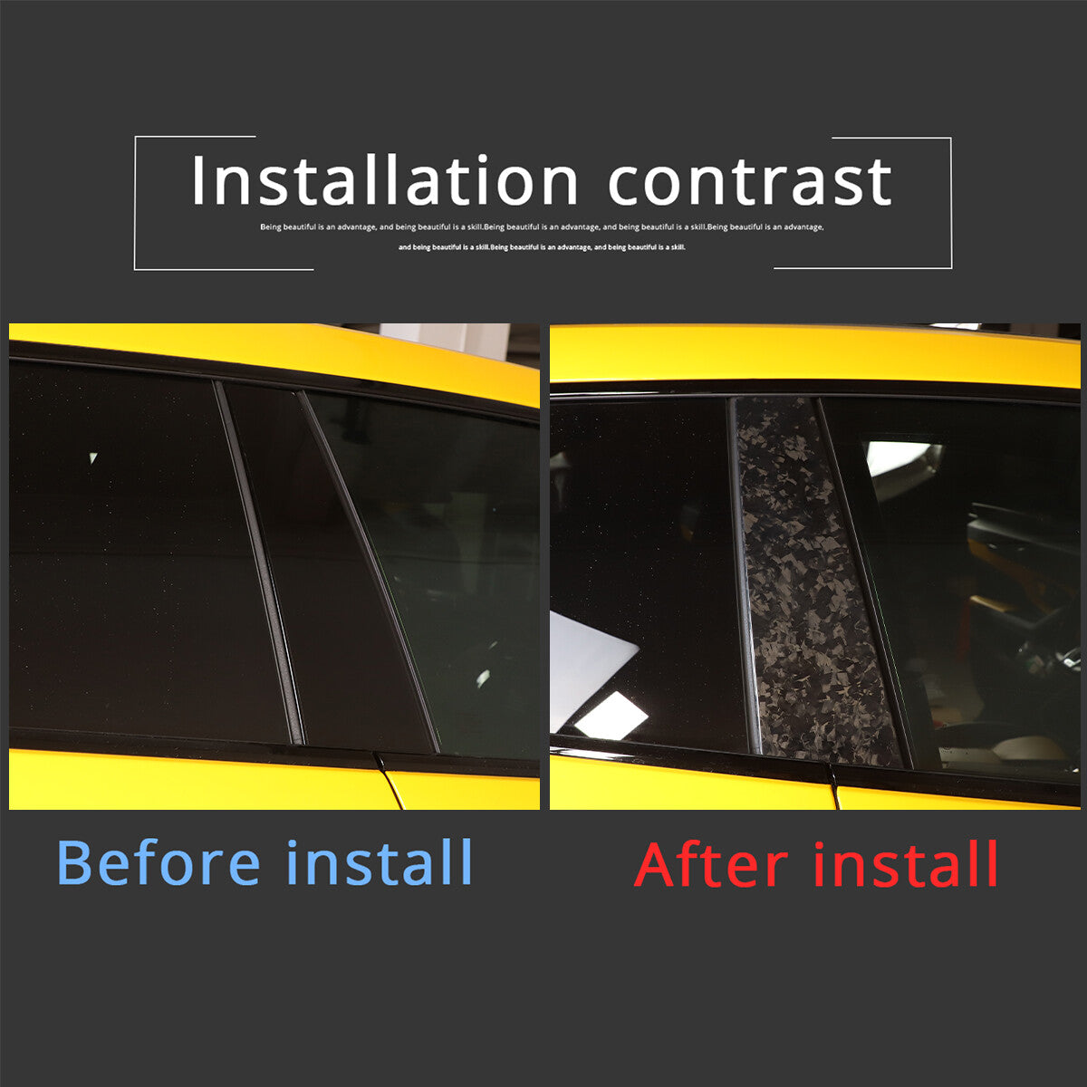 Forged Carbon Pillar Posts Door Window Trim Cover For Lamborghini URUS 2018-23 5