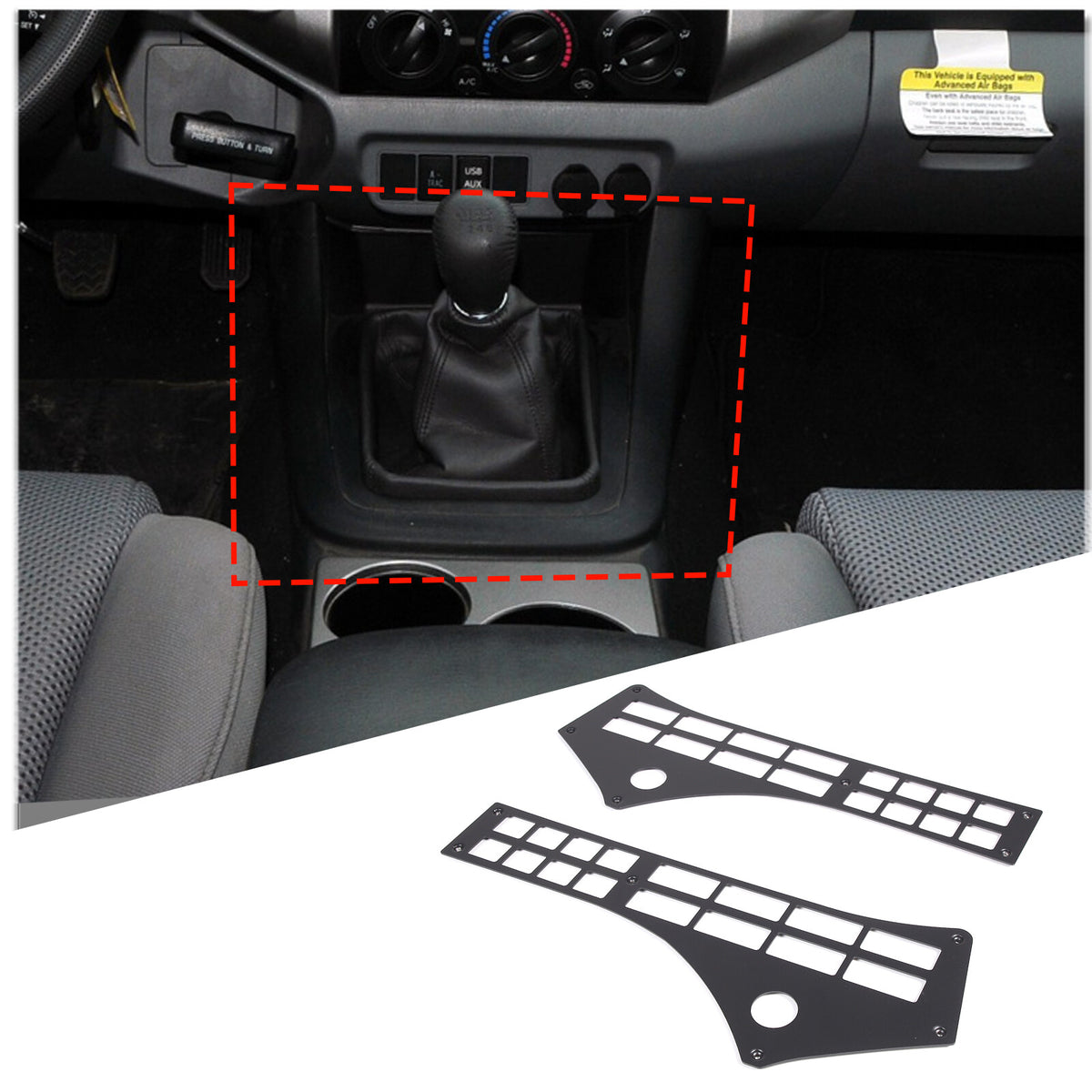 Interior Storage Molle Panel Center Console Organizer For Toyota Tacoma 05-15 12