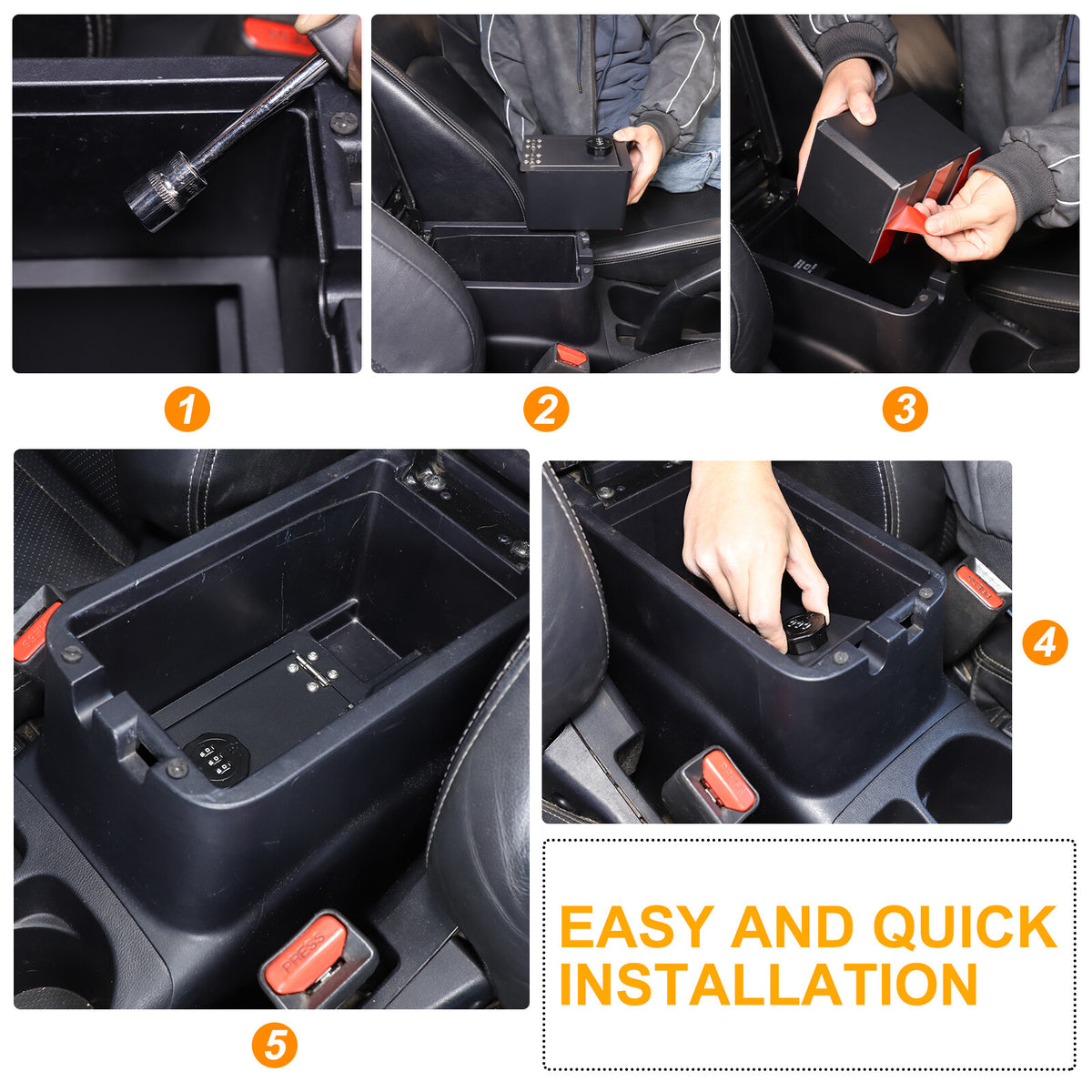 Center Console Safe GUN Storage Lock Box W/ TRAY For Acura RDX 2011-2018 22