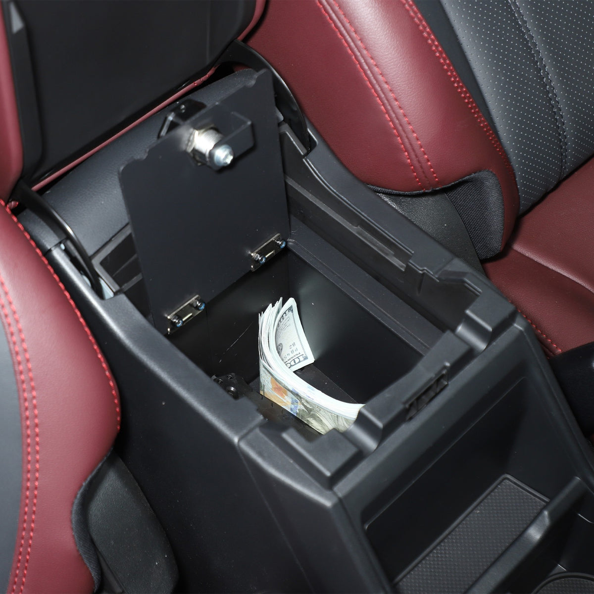 Alloy Center Console Safe GUN Storage Lock Box Tray For Subaru Forester SK 19-24 15