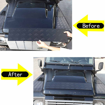 Black Alloy Front Hood Protection Plate Trim For LR Defender L316 2004-2018 US 9