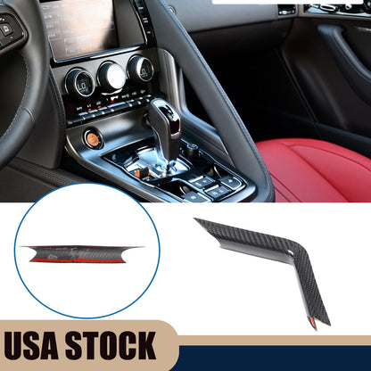 Real Carbon Fiber Right L-Shaped Gear Shift Trim For Jaguar F-Type X152 2013+ US 1