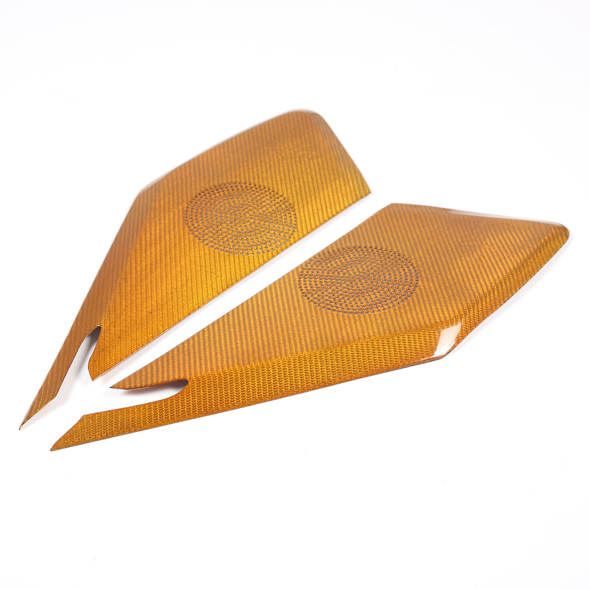 Yellow Real Carbon Fiber Door Sound Speaker Cover Trim For C8 Corvette 1LT 2026 6
