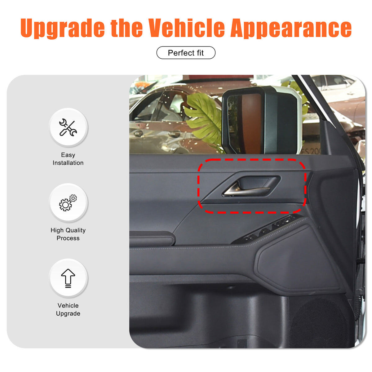 Glossy Black Interior Door Bowl Panel Trim Cover For Lexus GX550 2025+ 4