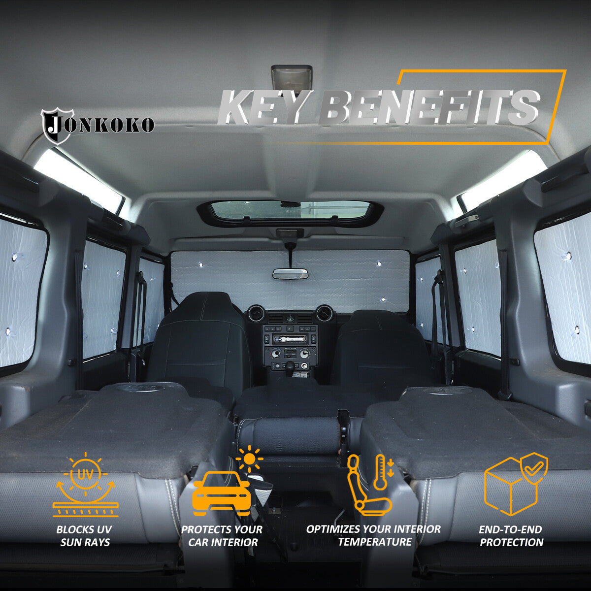 Car Full Window Sunshade Cover Shades Sun Visor For Land Rover Defender 2004-18 17