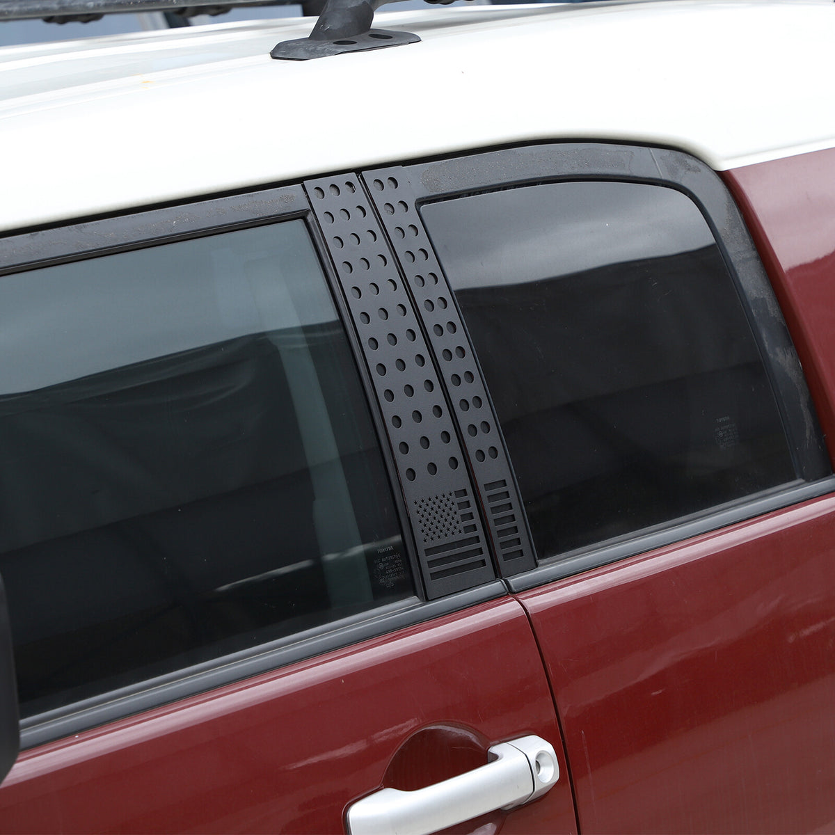 US Flag Alloy Window Center Pillar Trim Panel For Toyota FJ Cruiser 2007-21 2