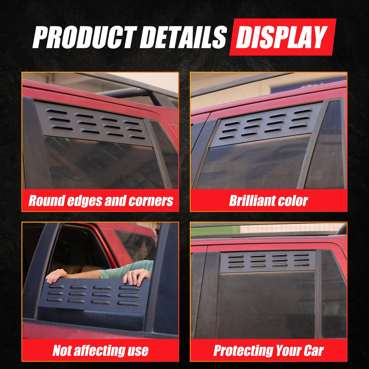 Rear Door Window Louver Air Vent Panel Trim Cover For LR Freelander 2 L359 07-15 7