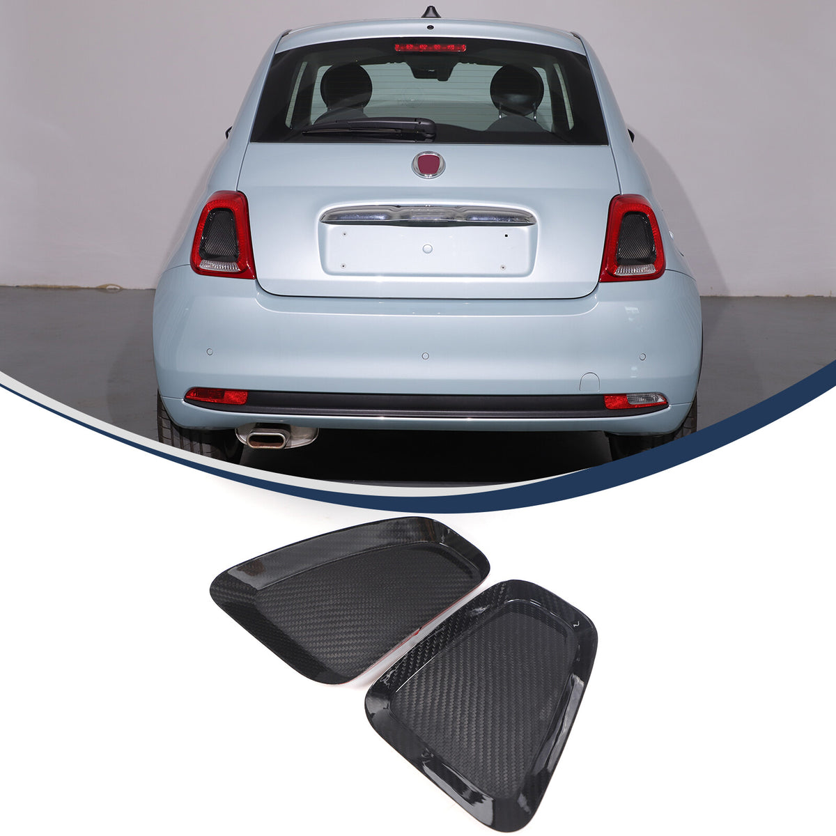 Real Carbon Fiber Rear Tail Light Panel Trim for Fiat 500 Abarth 595 695 16+ 13