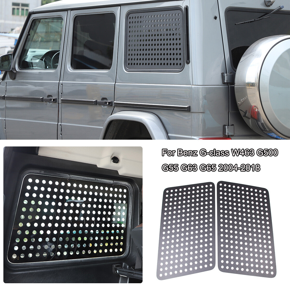 Alloy Trunk Quarter Window Cover Trim for Benz G-class W463 G500 G55 G65 04-18 1