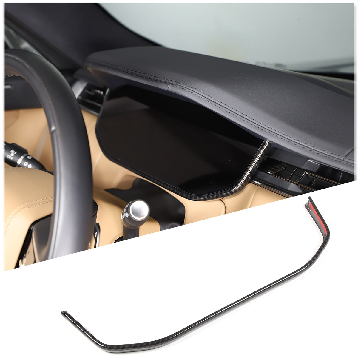 Carbon Fiber Center Console Trim Interior Set For Range Rover Sport/Vogue 23-24 3