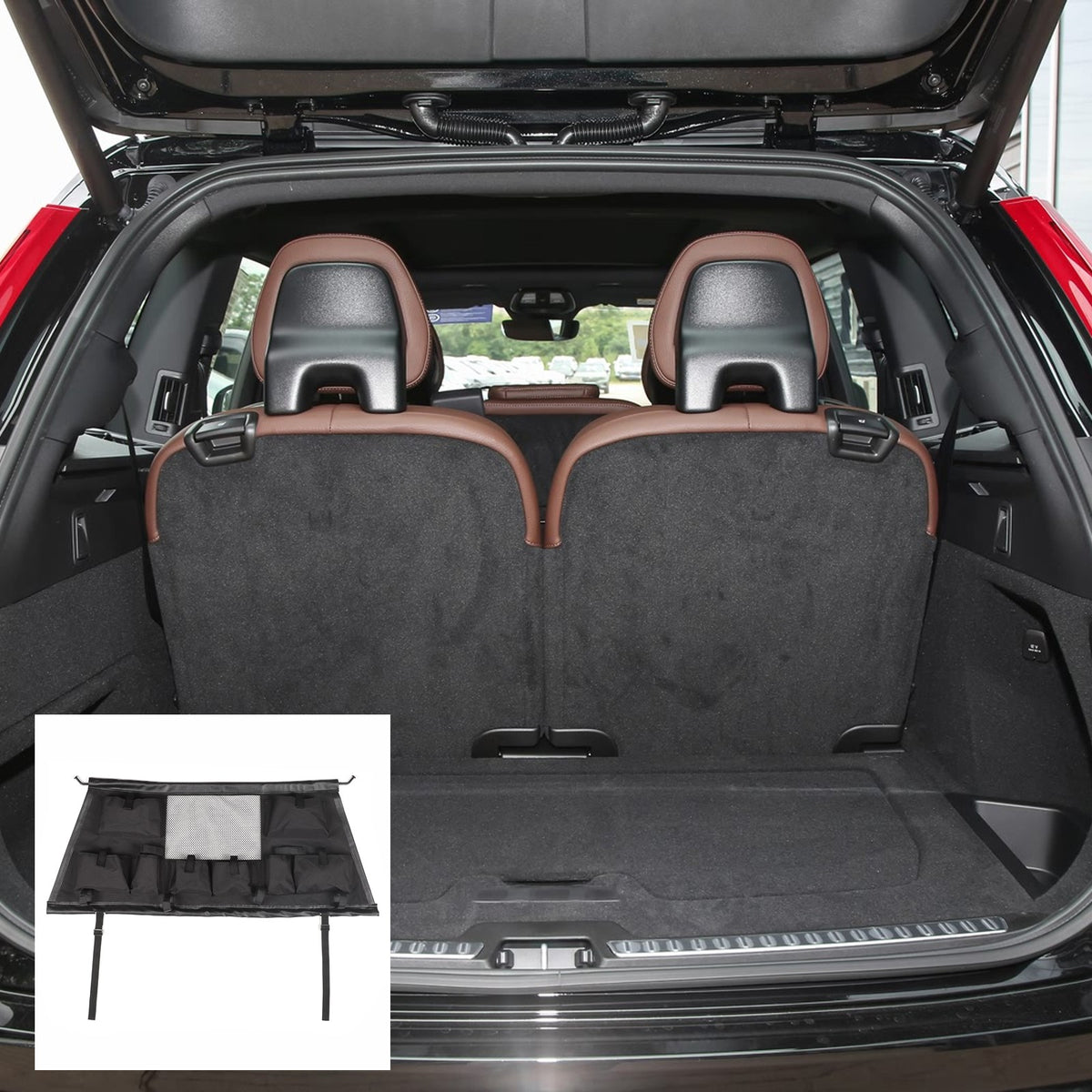 Rear Trunk Cargo Net Storage Bag Tray For Volvo XC90 2015+ 12