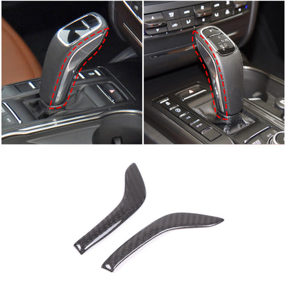 Real Carbon Fiber Gear Shift Knob Head Side Trim Cover For Maserati Ghibli 19-23 1